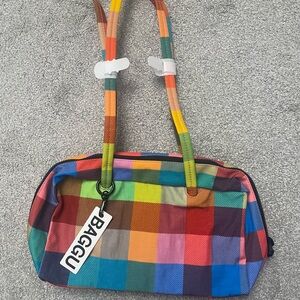 BAGGU Nylon Bowler Bag Madras